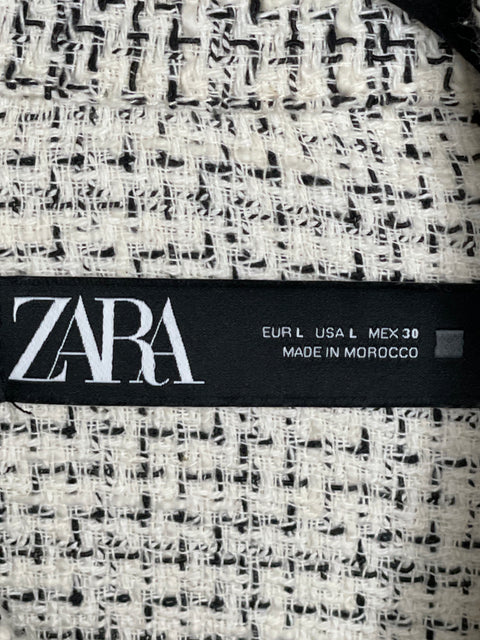 Chaqueta Zara Cropped Manga larga Blanco - Talla L