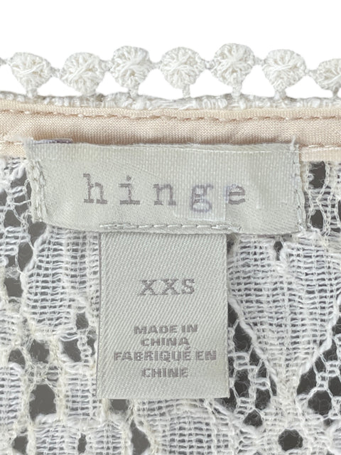 Blusa Hinge de Algodón Encaje Floral Beige - Talla XXS