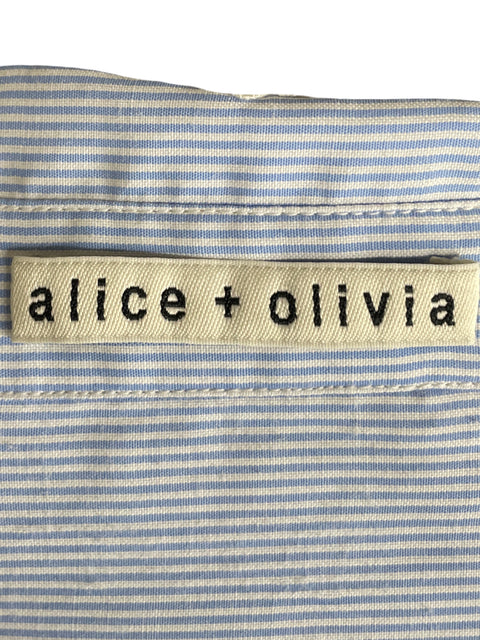 Blusa Alice + Olivia Rayas Bordado Azul - Talla S