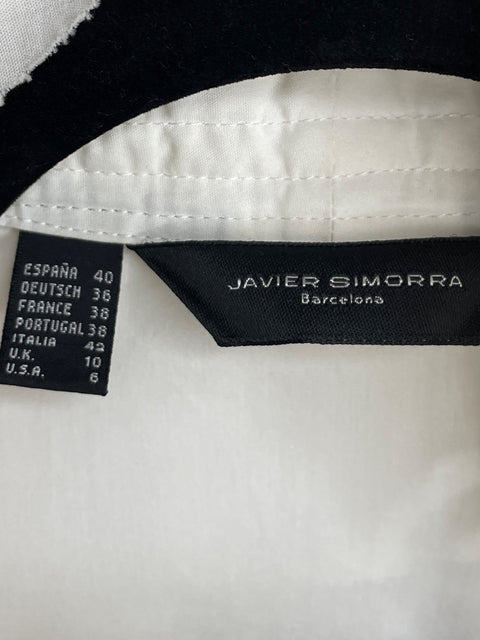 Blusa Javier Simorra Vuelos Manga larga Blanco - Talla 6