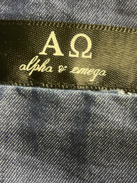 Falda Alfa & Omega de Algodón Rucha Asimétrico Azul - Talla S
