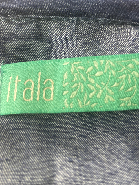 Falda Itala de Algodón Ruchas Ajustado Azul - Talla S