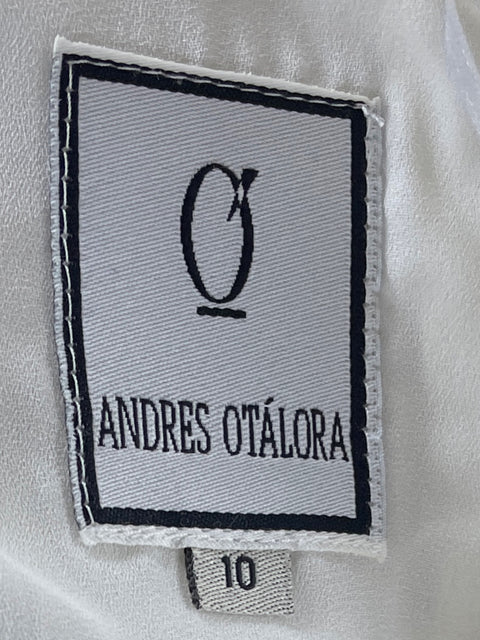 Top Andrés Otalora Vuelos O Shoulder Blanco - Talla 10
