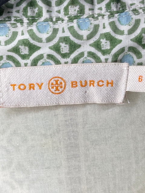 Vestido Tory Burch de Algodón Midi Estampado Verde - Talla 6