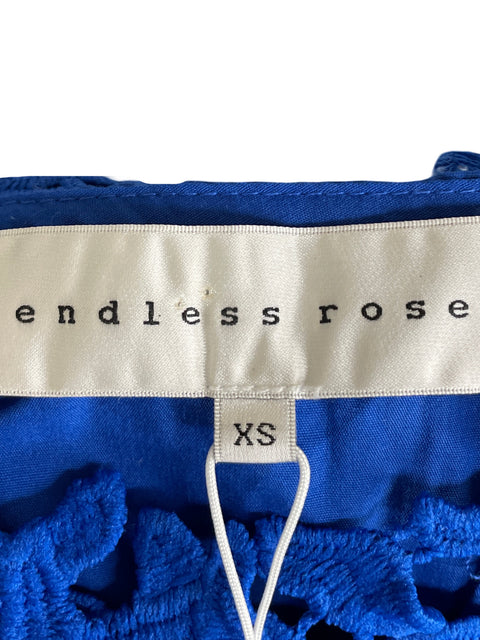 Vestido Endless Rose Cuello v Troquelado Azul - Talla XS