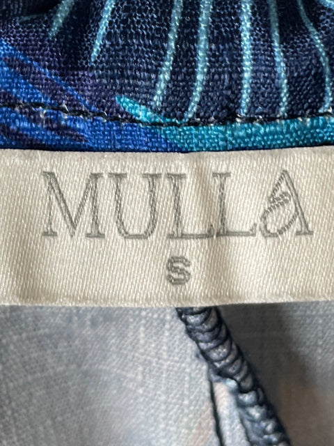 Conjunto Mulla de Lino Wide-leg Estampado Azul - Talla S
