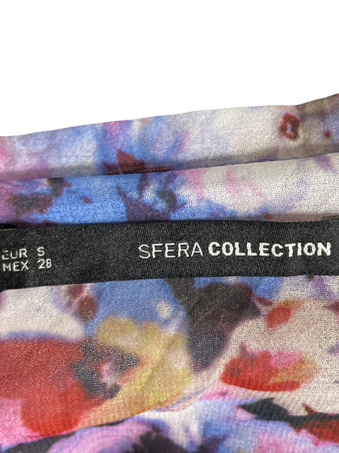 Falda Sfera Lentejuelas Floral Morado - Talla S