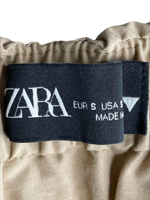 Falda Zara Mini Globo Beige - Talla S