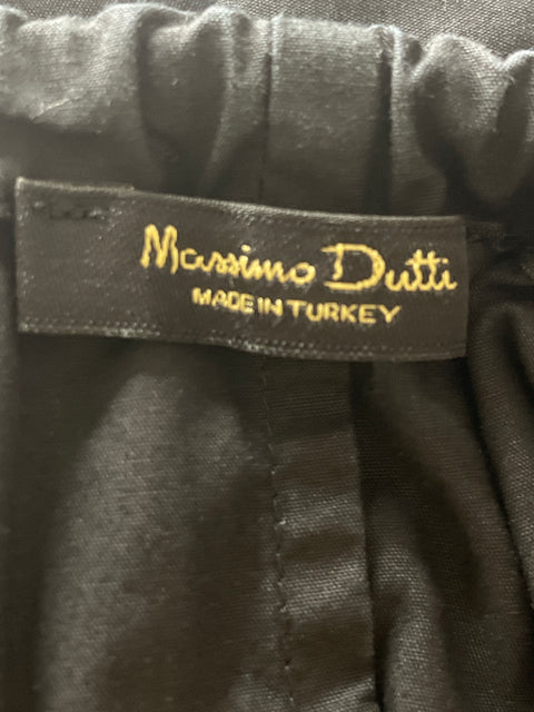 Falda Massimo Dutti de Algodón Corte a Lisa Negro - Talla XS