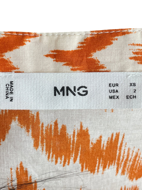 Blusa Mango Manga larga Estampado Naranja - Talla XS