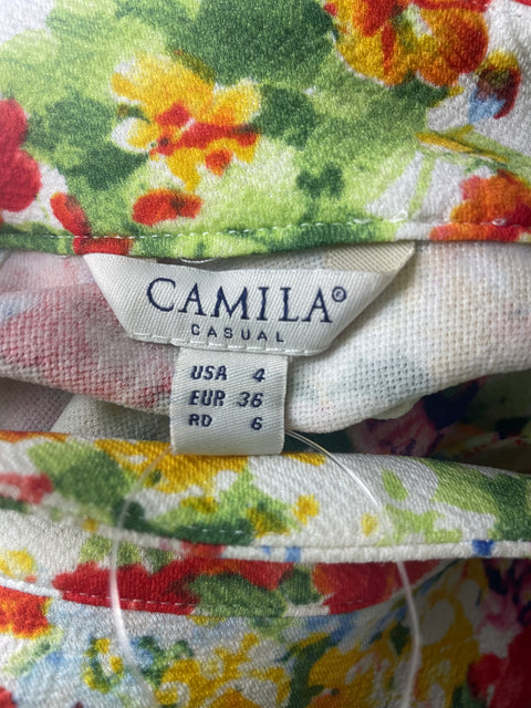 Vestido Camila Sin mangas Estampado Blanco - Talla 4