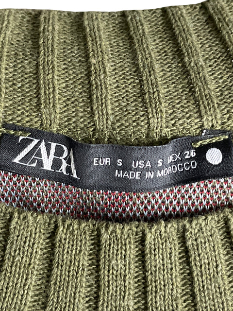 Vestido Zara Estampado Floral Verde - Talla S