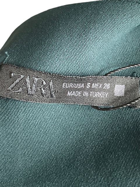 Vestido Zara Asimétrico Verde - Talla S