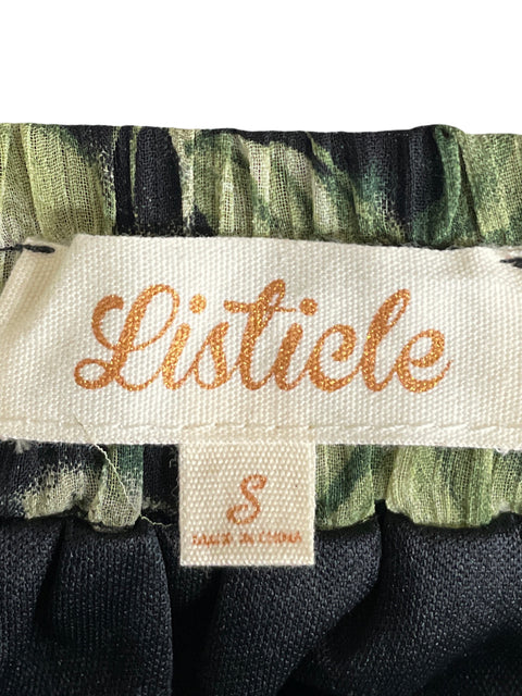 Falda Listicle Midi Plisado Verde - Talla S