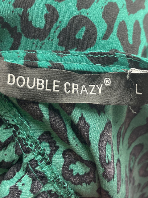 Vestido Double Crazy Cuello v Mini Verde - Talla L
