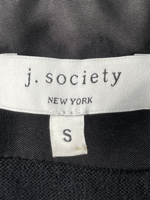 Blusa J. Society New York de Algodón Cuello v Satinado Negro - Talla S