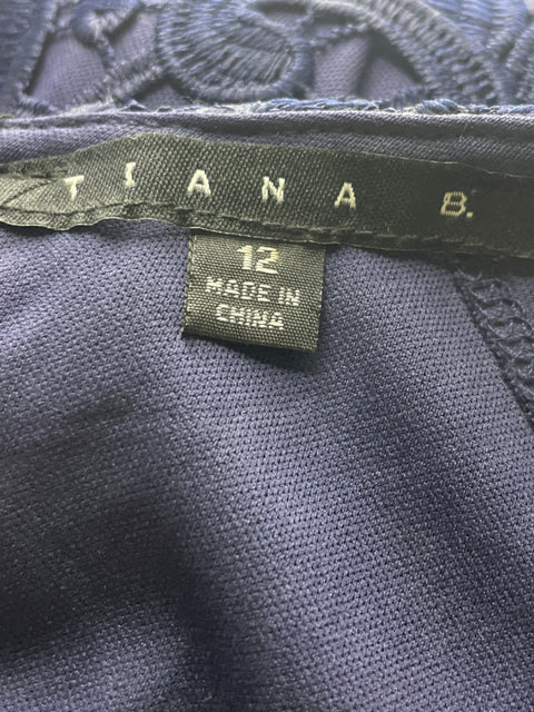 Vestido Tíana B Tejido Midi Azul - Talla 12