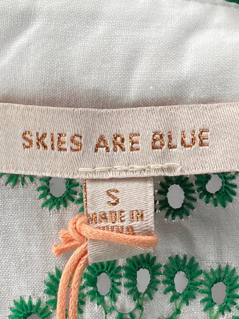 Blusa Skies Are Blue de Algodón Manga larga Troquelado Verde - Talla S
