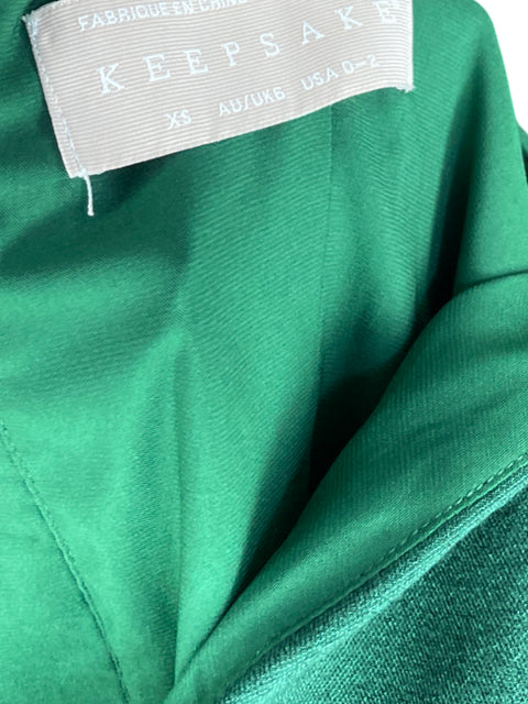 Vestido Keepsake Abullonado Mini Verde - Talla XS