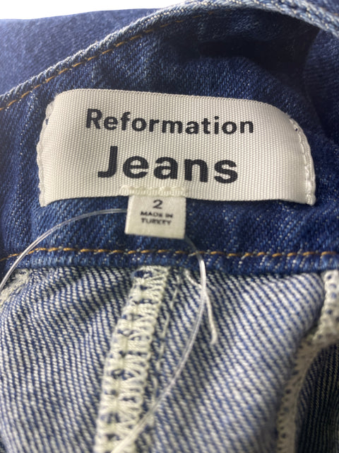 Vestido Reformation Jeans Ajustado Azul - Talla 2