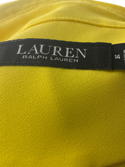 Vestido Ralph Lauren Cuello v Manga larga Amarillo - Talla 14