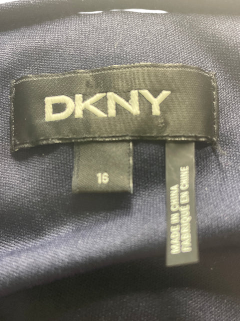 Vestido Dkny Manga larga Midi Negro - Talla 16