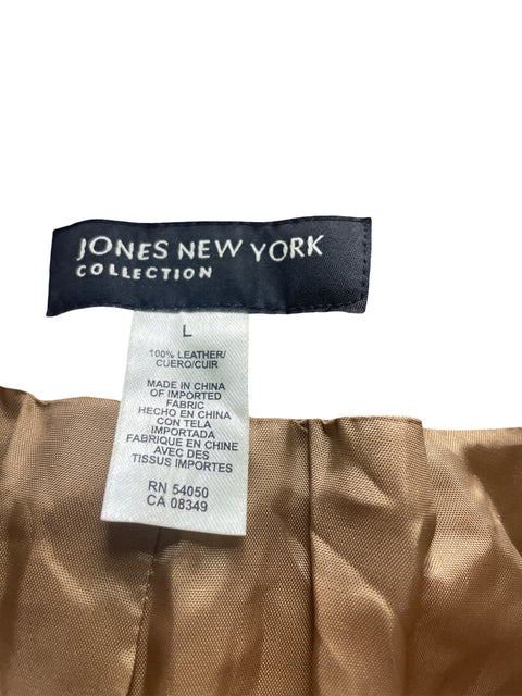 Abrigo Jones New York Manga larga Cuerina Marrón - Talla L