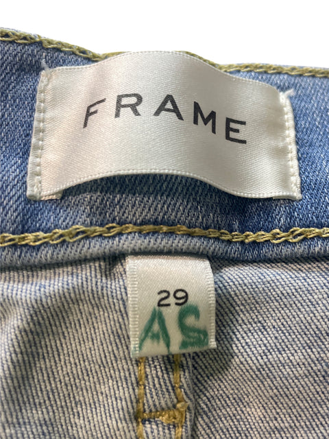 Pantalón Frame Recto Wide-leg Azul - Talla 29