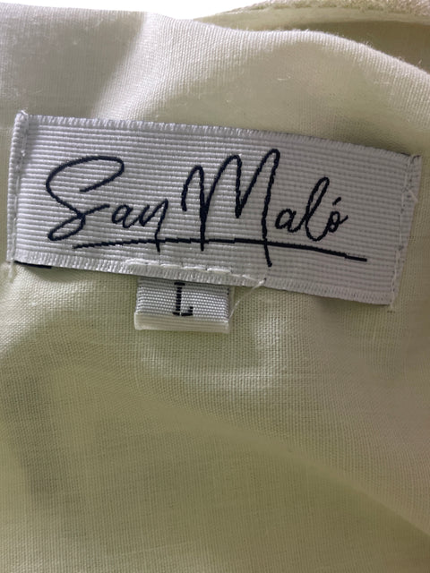 Vestido San Malo de Lino Nudos Midi Verde - Talla L
