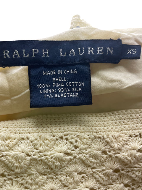 Falda Ralph Lauren de Algodón Tejido Ruchas Beige - Talla XS