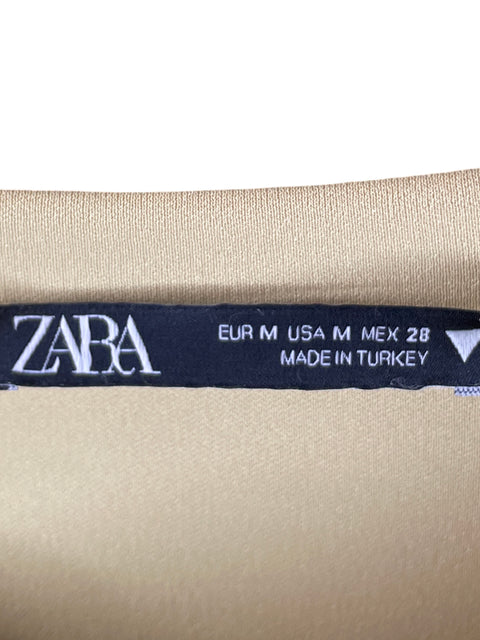 Vestido Zara Midi Drapeado Verde - Talla M