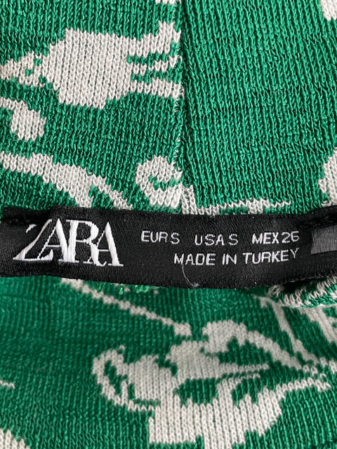 Vestido Zara Estampado Floral Verde - Talla S