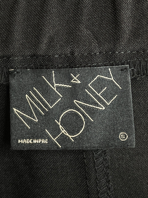 Falda Milk & Honey Midi Vuelos Negro - Talla S