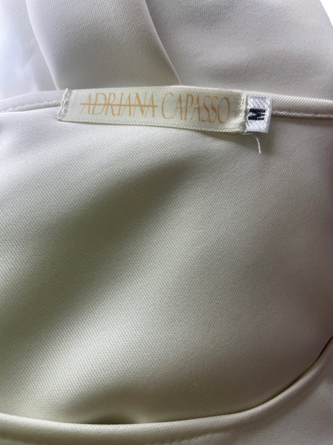 Blusa Adriana Capasso Ruchas Liso Blanco - Talla M