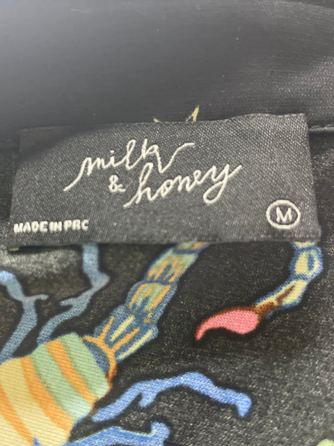 Vestido Milk & Honey Estampado Maxi Negro - Talla M