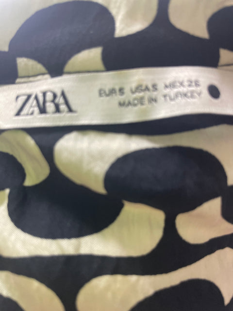 Vestido Zara Estampado Manga larga Negro - Talla S