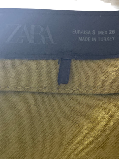 Vestido Zara Asimétrico Midi Verde - Talla S