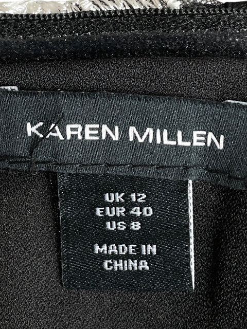 Vestido Karen Millen Strapless Midi Negro - Talla 12