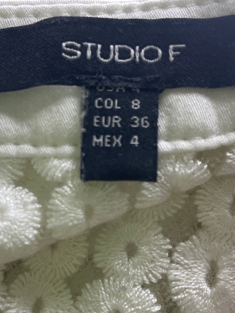 Cardigan Studio F Maxi Manga larga Blanco - Talla 8