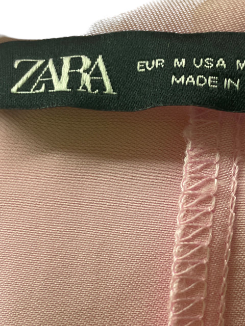 Blusa Zara Satinado Manga larga Rosado - Talla M