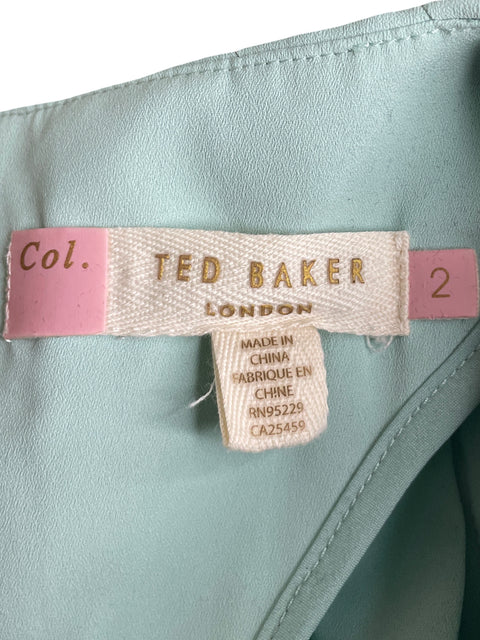 Blusa Ted Baker Asimétrico Azul - Talla 2