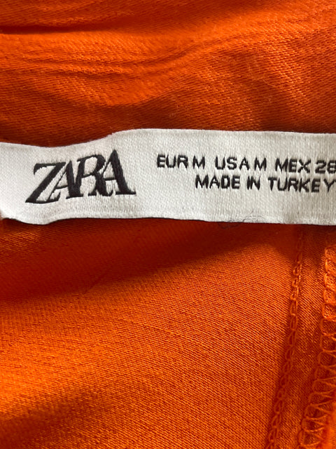 Vestido Zara Manga larga Mini Naranja - Talla M