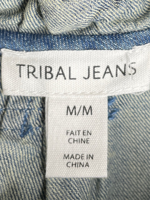Blusa Tribal Jeans de Algodón Denim Azul - Talla M