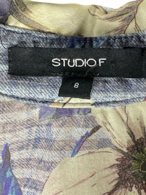 Vestido Studio F Estampado Floral Azul - Talla 8