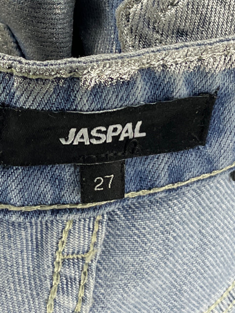 Pantalón Jaspal Metalizado de Algodón Plateado - Talla 27