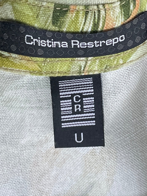 Conjunto Cristina Restrepo Estampado Botánico de Algodón Verde - Talla S