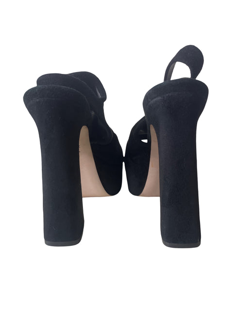 Tacón Schutz Gamusa Destalonado Negro - Talla 38