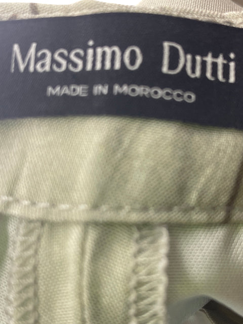 Pantalón Massimo Dutti Rayas Satinado Beige - Talla 6