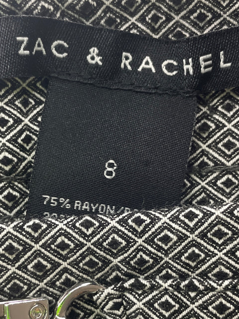 Pantalón Zac & Rachel Ajustado Estampado Negro - Talla 8