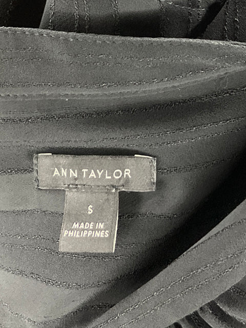 Camisa Ann Taylor Transparente Rayas Negro - Talla S